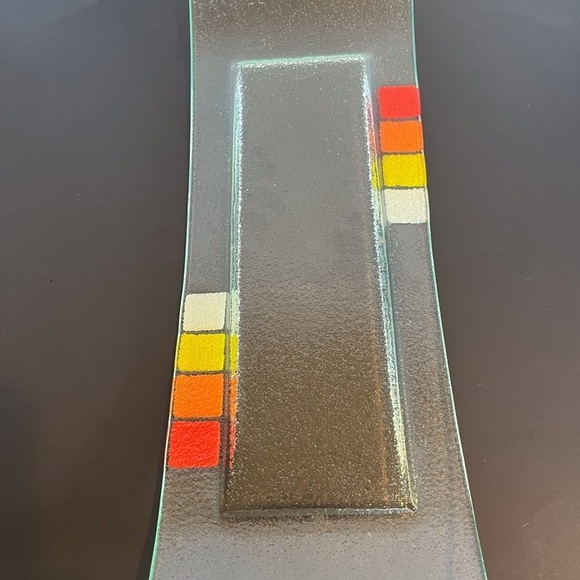 Retro Multi Color Glass Arched Serving Platter - Picture 7 of 14